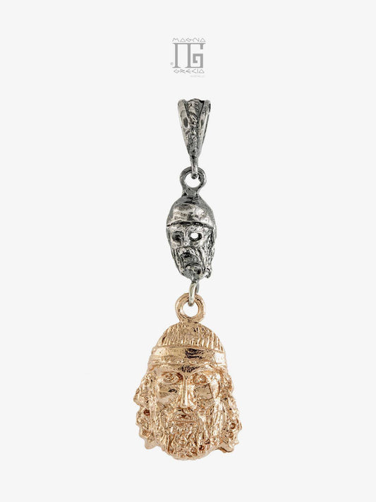 Pendente Bronzi di Riace in Argento 925/000 Bicolore – Anfiarao e Tideo