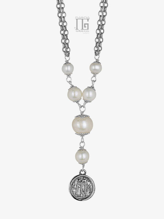 Collana in Argento Perle e Statere Cod. MGK 4027 V